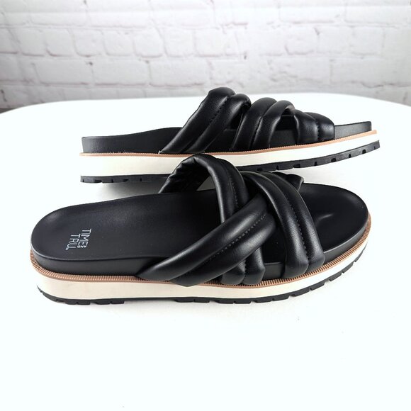 Time and Tru Black Criss Cross Sandals Size 7 - Picture 4 of 9